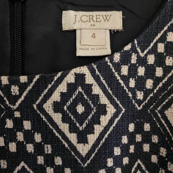 J. Crew Ikat Basketweave Sheath Dress 4 - Picture 2 of 6